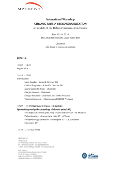 International Workshop CHRONIC PAIN IN