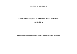 Piano Triennale per la Prevenzione della Corruzione 2014-2016
