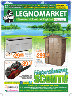Scarica volantino LEGNOMARKET - fino al 07 aprile 2014