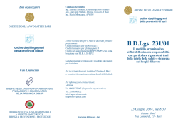 Il D.Lgs. 231/01 - ore 8.30 Palace Hotel - Bari - CSDDL.it