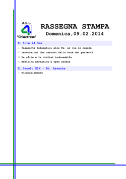 Rassegna stampa del 09.02.2014