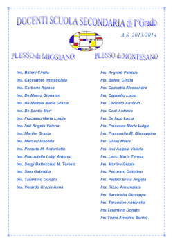 Elenco docenti scuola secondaria di 1&deg; grado