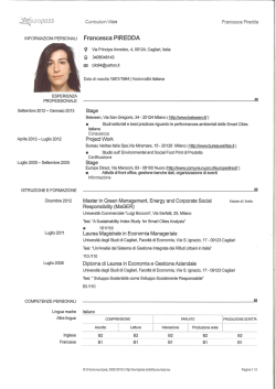 CV Francesca Piredda - Universit&agrave; degli studi di Cagliari.
