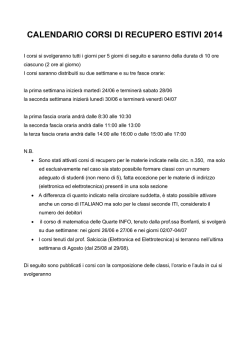 corsi di recupero estivi 2014