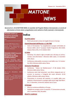 newsletter - Progetto Mattone Internazionale