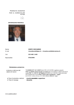FORMATO EUROPEO PER IL CURRICULUM VITAE