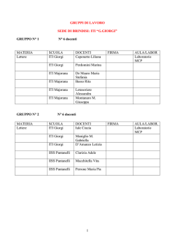 GRUPPI DI LAVORO - ITT Giorgi Brindisi