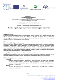 Bando biennio 2014/2016 - Fondazione Istituto Tecnico Superiore