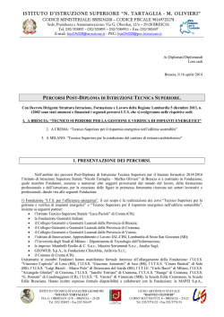 Presentazione ITS 2014-16 e Modulo Iscrizione - tartaglia