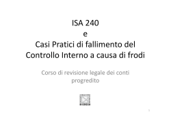 Lezione 6 ISA 240 La Frode