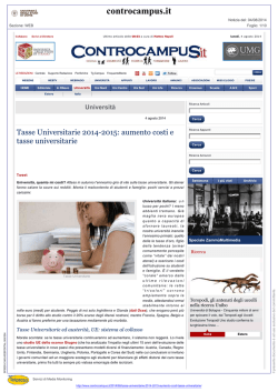 Tasse Universitarie 2014-2015: aumento costi e tasse universitarie