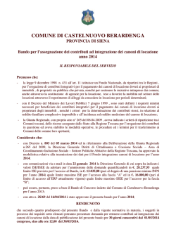 bando contributi canoni 2014 - Comune di Castelnuovo Berardenga