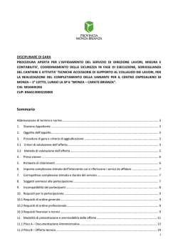 Disciplinare di gara - Provincia Monza Brianza