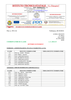 incarico coordinatore di classe - ITCG &ldquo;Filangieri&rdquo; di Trebisacce