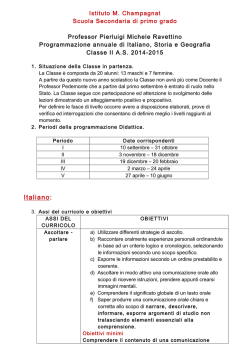 Programmazione annuale di Italiano, Storia e Geografia Classe II