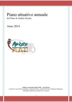Piano attuativo annuale 2014 - Ambito Territoriale Sociale XXII