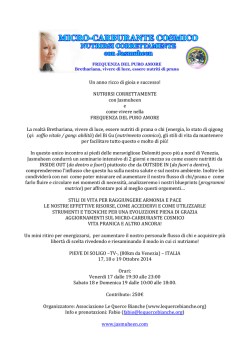 NUTRIRSI CORRETTAMENTE con Jasmuheen e come vivere nella