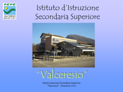 PRESENTAZIONE dei NOSTRI PERCORSI di STUDIO