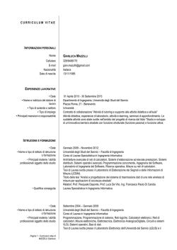 Curriculum Vitae - Universit&agrave; degli Studi del Sannio
