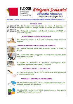 Dirigenti Scolastici: Notiziario NAZIONALE N. 31