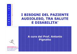 I BISOGNI DEL PAZIENTE