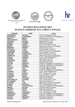 maths challenge 2014 elenco ammessi alla prova finale