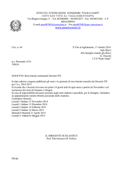 PUBBLICAZIONE ORARIO DI RICEVIMENTO ITE