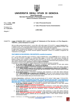 Circolare n&deg; 3 del 12.02.2014 - Novit&agrave; in materia di