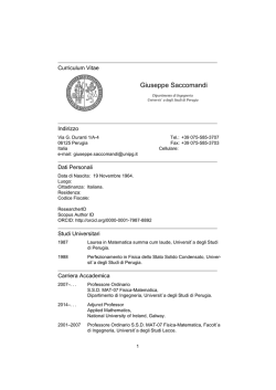 CV - Universit&agrave; degli Studi di Perugia