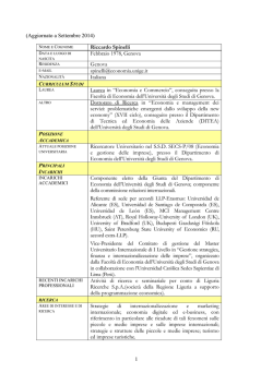 Curriculum vitae - Economia - Universit&agrave; degli Studi di Genova