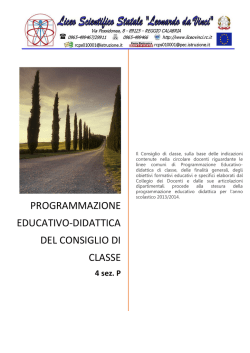 programmazione educativo-didattica del consiglio di classe
