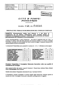 N. 40 del 19.09.2014 Riconoscimento debito fuori bilancio n. 1 del