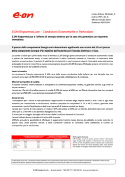 E.ON RisparmioLuce &ndash; Condizioni Economiche e