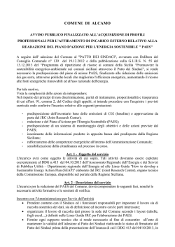 avviso PAES - Comune di Alcamo
