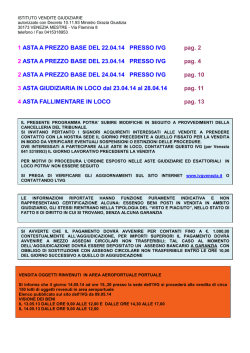 Bollettino aste aprile 2014 - Istituto Vendite Giudiziarie di Venezia