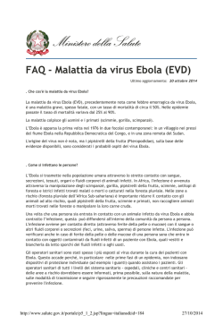 FAQ - Malattia da virus Ebola (EVD)