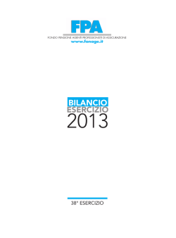BILANCIO ESERCIZIO 2013 - Fondo Pensione Agenti di