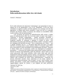 Introduzione Della medicalizzazione della vita e del rituale