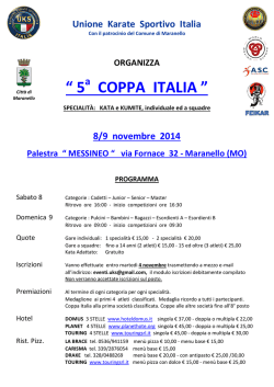 “ 5 COPPA ITALIA ” - Unione Karate Sportivo