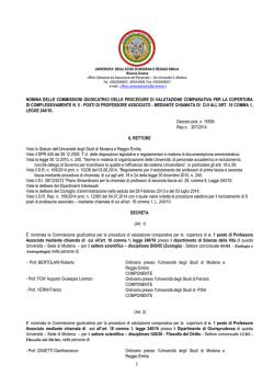 commissioni associato... - Universit&agrave; degli studi di Modena e Reggio