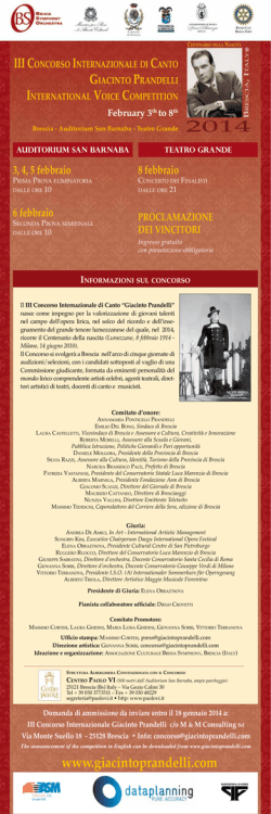 III CONCORSO INTERNAZIONALE DI CANTO