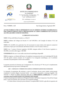 Scarica il Bando di selezione per Madrelingua