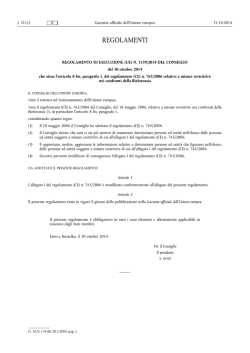 REGOLAMENTO DI ESECUZIONE (UE) N. 1159/•2014 DEL
