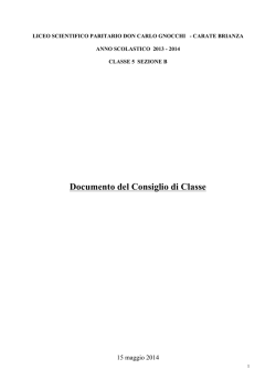 Documento del Consiglio di Classe - Istituto Scolastico don Carlo