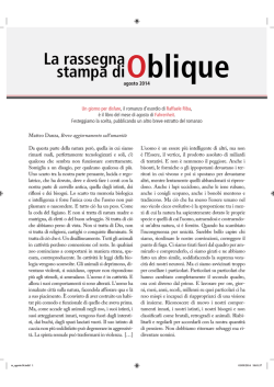 1-31 agosto - Oblique Studio
