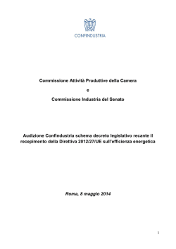 Audizione Confindustria schema Dlgs recepimento Direttiva Efficienza