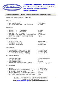 SIGMA ZENIT 3.centro di lav.verticale.scheda tecnica