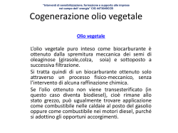 Cogenerazione olio vegetale caso studio 4 aprile