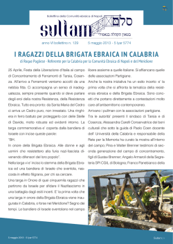 N.129 5 maggio - Comunit&agrave; ebraica di Napoli