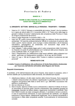 Bando e programma - Provincia di Padova